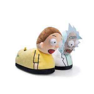 Size 7/8 Men's Slip-On Plush Slippers Rick and Morty Adult Swim Ground Up